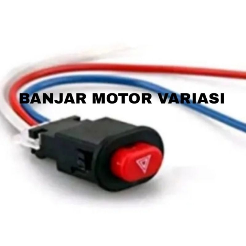 BANJAR MOTOR Saklar Lampu Hazard Tombol Lampu Hazard Tombol Saklar Lampu Sen Hazard Universal Buat S
