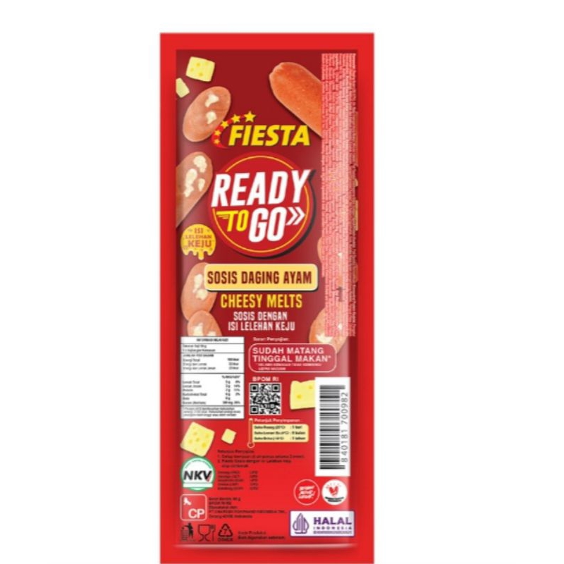 

FIESTA READY TO GO SOSIS DAGING AYAM CHEESY MELT 65 G SIAP MAKAN