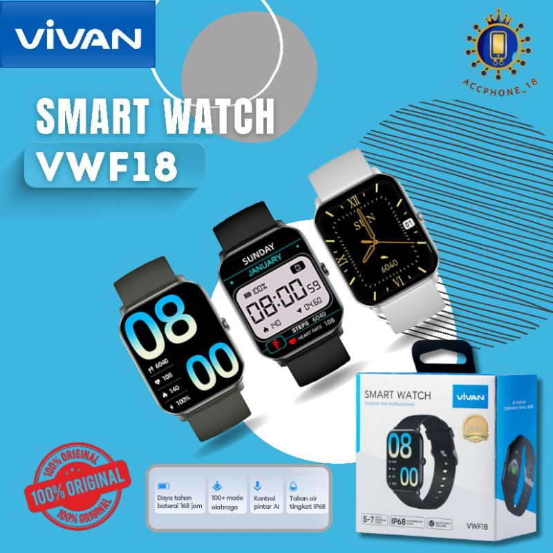 VIVAN VWF18 Smart Watch IP68 WATERPROOF LEVEL