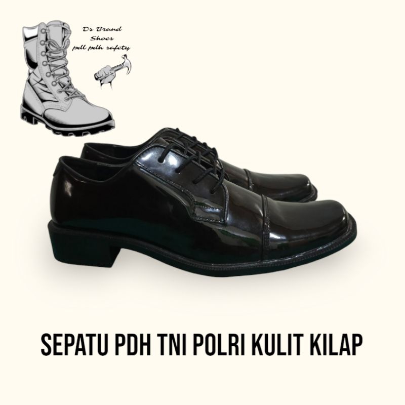 SEPATU PDH TNI POLRI KULIT KILAP