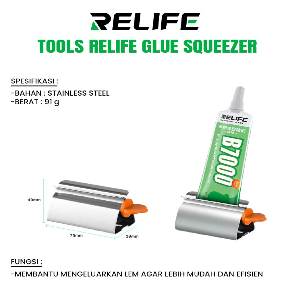 

CTK031 Alat Membantu Mengeluarkan Lem Lcd RELIFE GLUE SQUEEZER Orinal