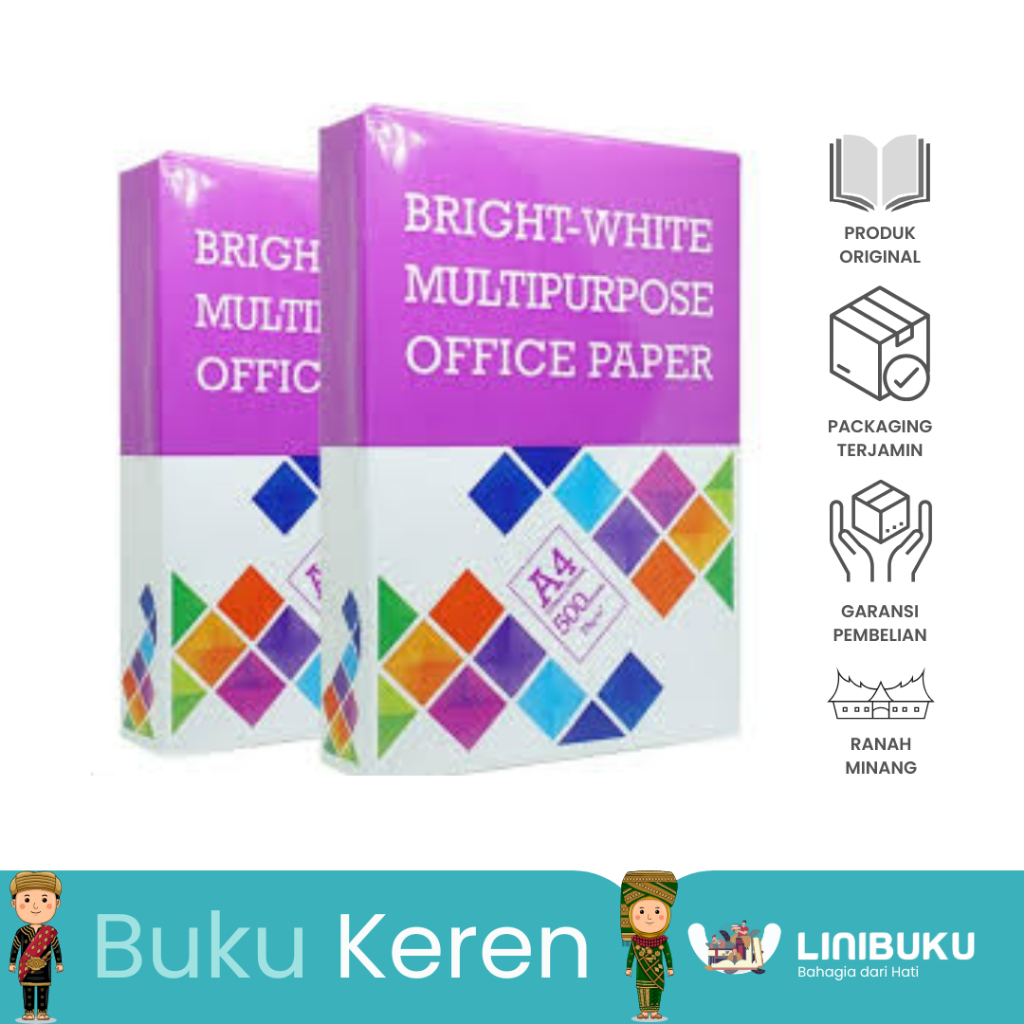 

KERTAS BWM A4 75 GR - ATK - 1 DUS = 5 RIM - LINIBUKU