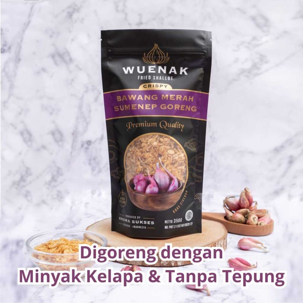 

BAWANG GORENG SUMENEP PREMIUM ASLI TANPA TEPUNG WUENAK NETTO 350G