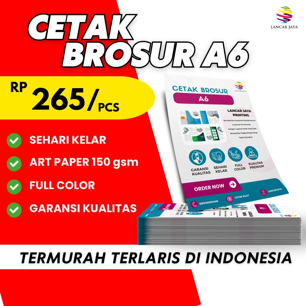 CETAK BROSUR A6 TERMURAH || FULL COLOR || CUSTOM BROSUR