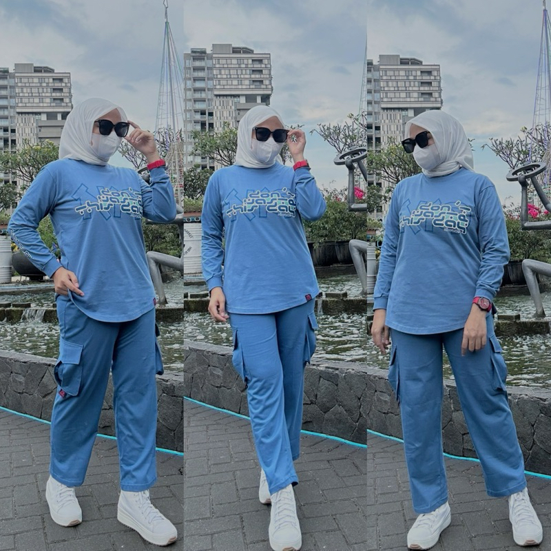 setcelana cargo cantik kekinian potd hijab style cewe