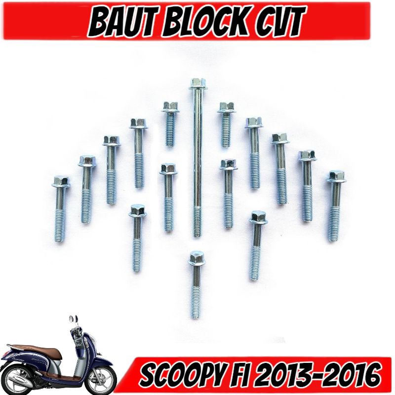 COD Baut Scoopy FI / Baut CVT Honda Scoopy Fi 2013-2016 1Set / Baut Baud Honda Scoopy Fi 1Set