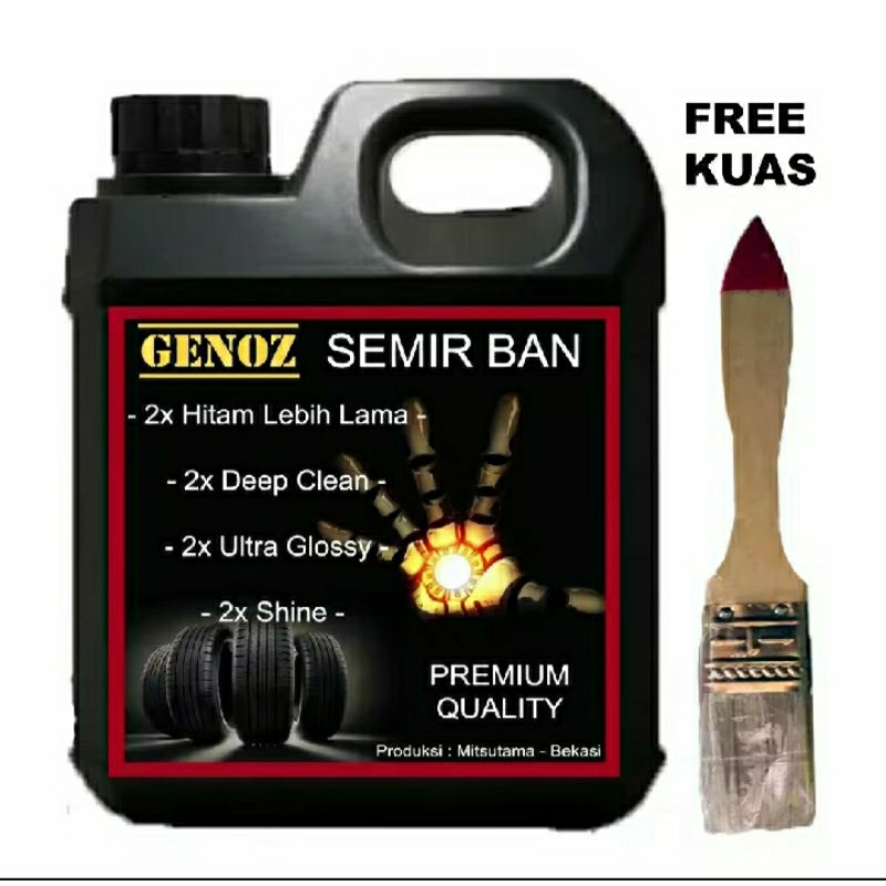 GENOZ Semir Ban 1 liter / Pengkilap Ban / Penghitam Ban Mobil Ban Motor