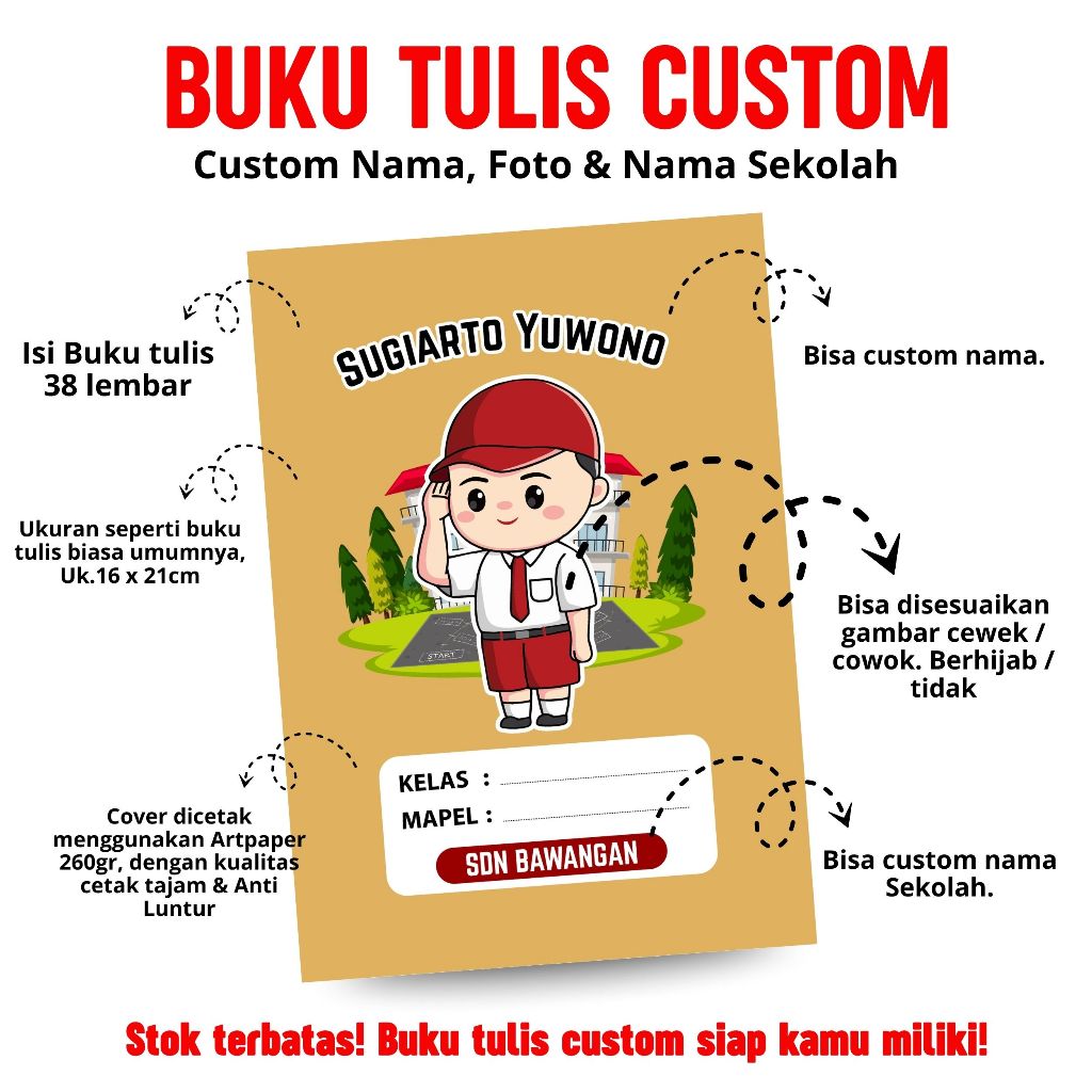

CUSTOM BUKU TULIS SD I ISI 38 LEMBAR