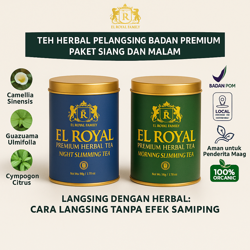 

El Royal Premium Teh Herbal Pelangsing Untuk Pria dan Wanita Sehat dan Aman