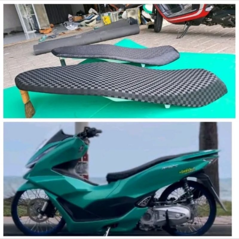 JOK MOTOR PCX 150 160 SLIM TIPIS - JOK PCX SLIM KULIT KOTAK CATUR BARU