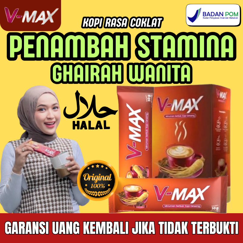 

V-MAX Kopi Ginseng Rasa Coklat Penambah Stamina Wanita Ghairah Naik Seketika 100% ORIGINAL BPOM