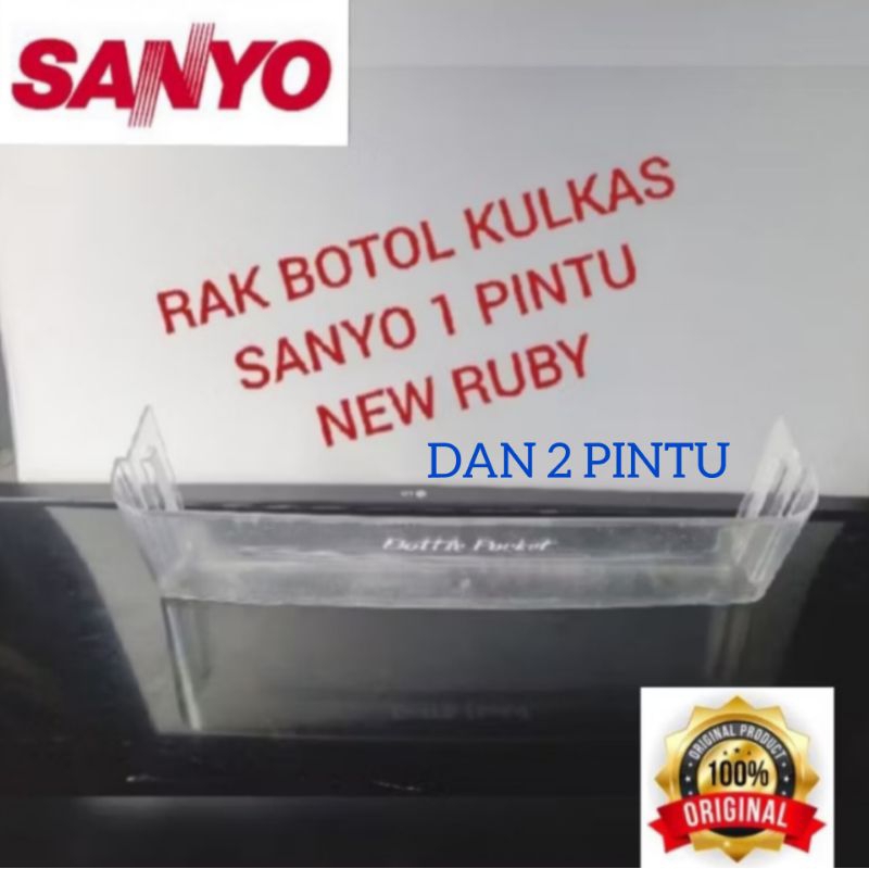 RAK BOTOL KULKAS SANYO RUBY. 1 ATAU 2 PINTU SECOND ORIGINAL
