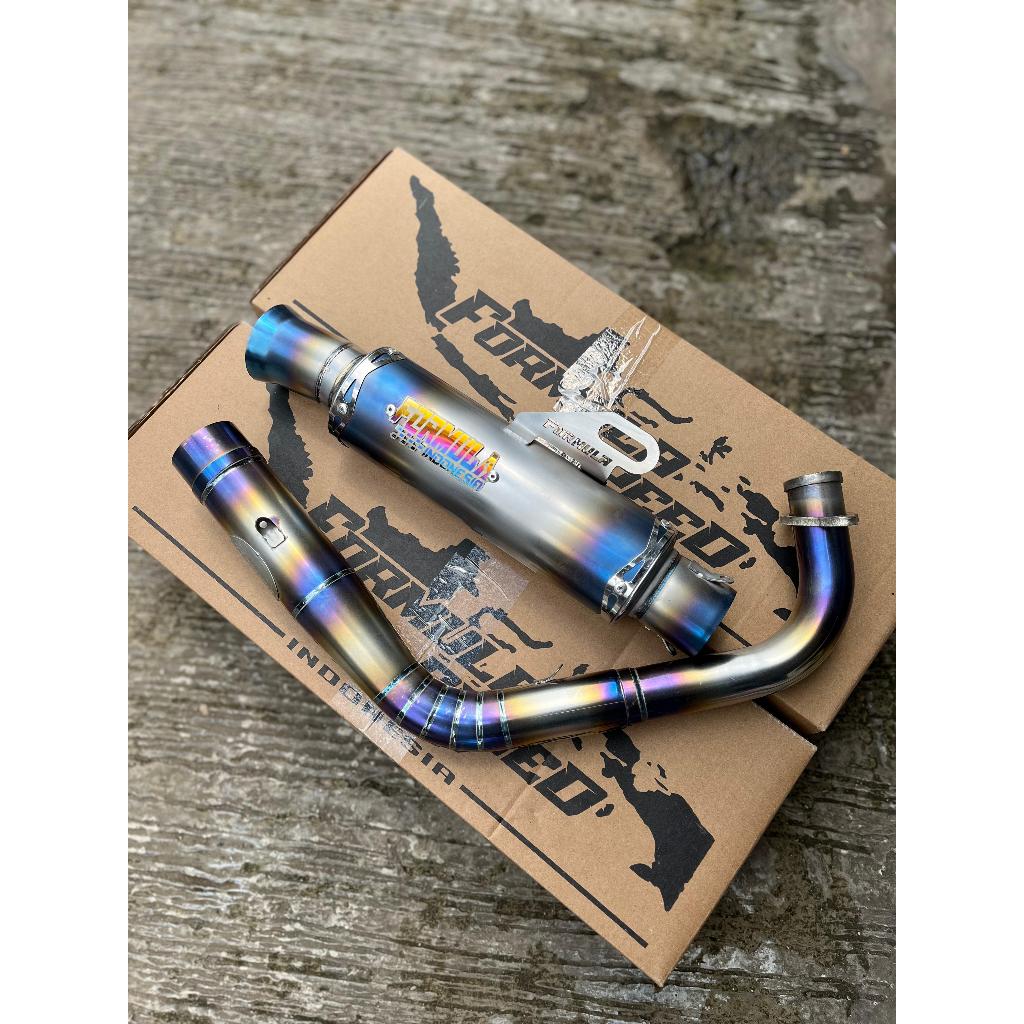 Knalpot Racing Type Ceklis Sunblue New Emblem Original Formula Speed Indonesia Pnp Beat Vario Aerox.