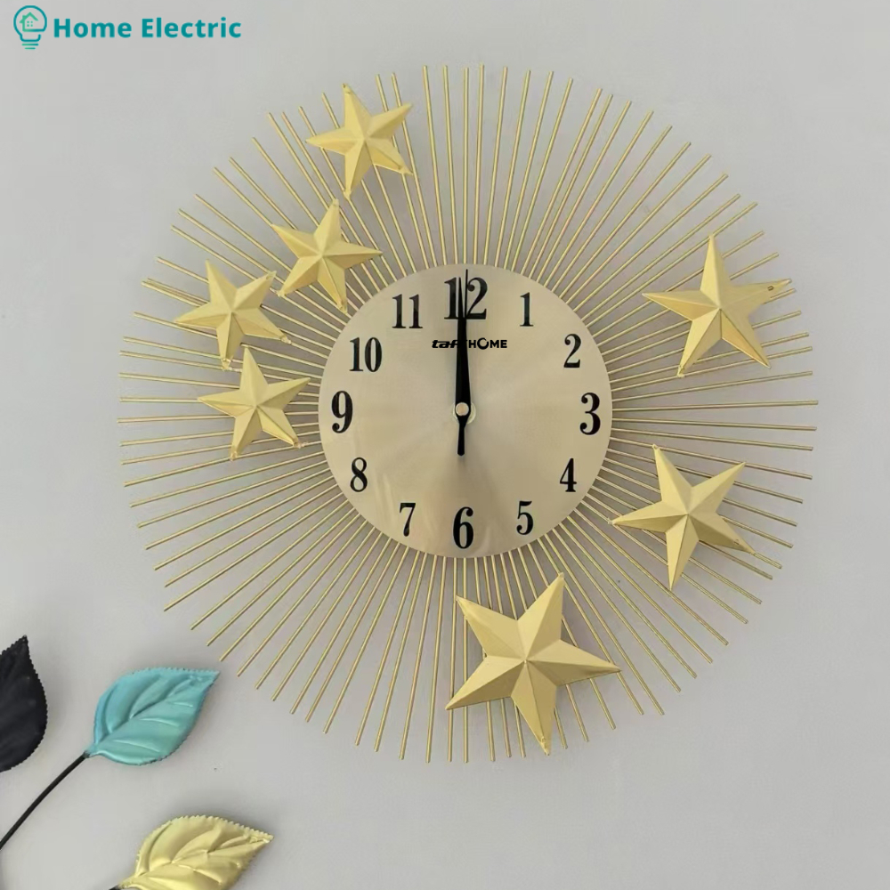 TaffHOME Jam Dinding Besi Bintang Laut Silent Movement 38cm Mesin BAOCE 6168 Desain Elegan - WM-3