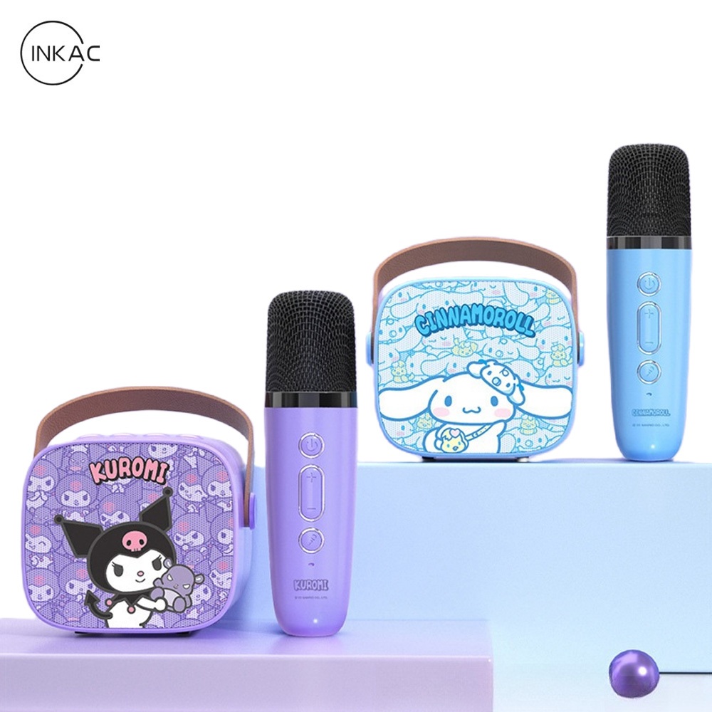 Hot Sale CodInkac Kuromi Speaker Mikrofon Bluetooth Nirkabel Mini Speaker Portabel Kuromi Keluarga