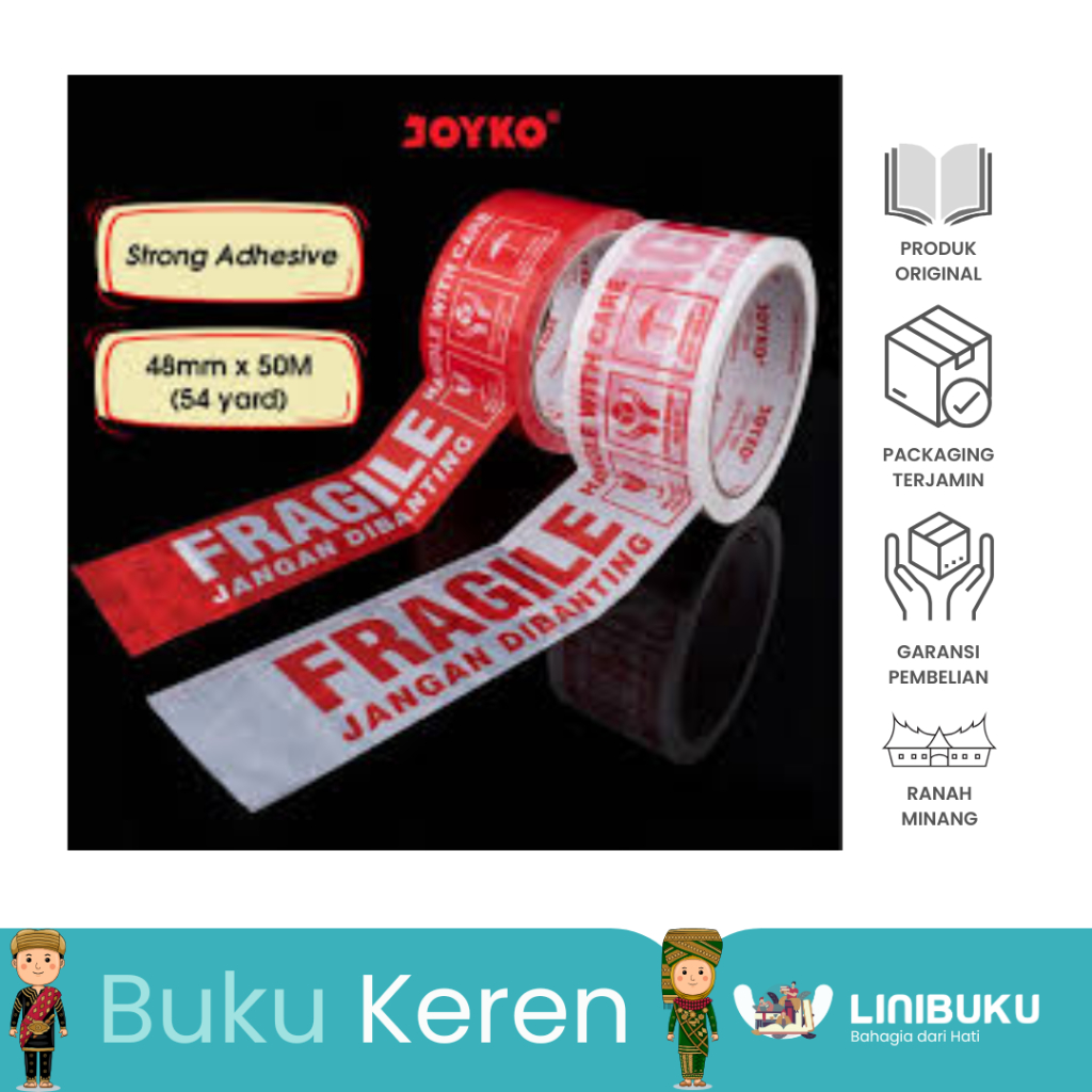 

Lakban Bening 90Yard Isolasi selotip clear tape 45MM x 60Meter full=(141g) Daya Lengket kuat lakban coklat Fragile - ATK