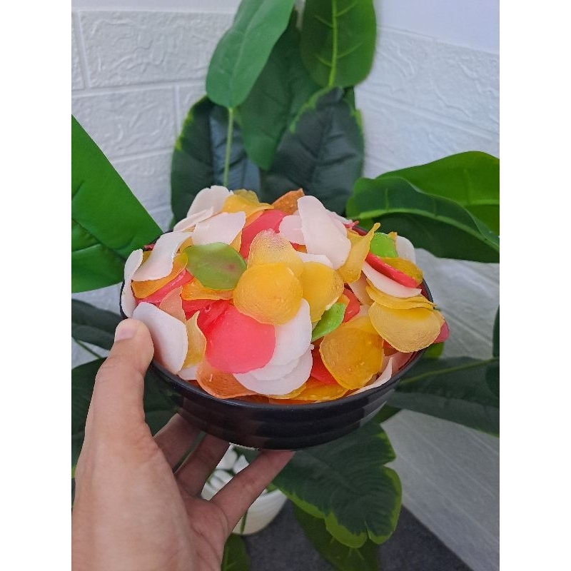 

kerupuk pelangi 500 gram topping seblak