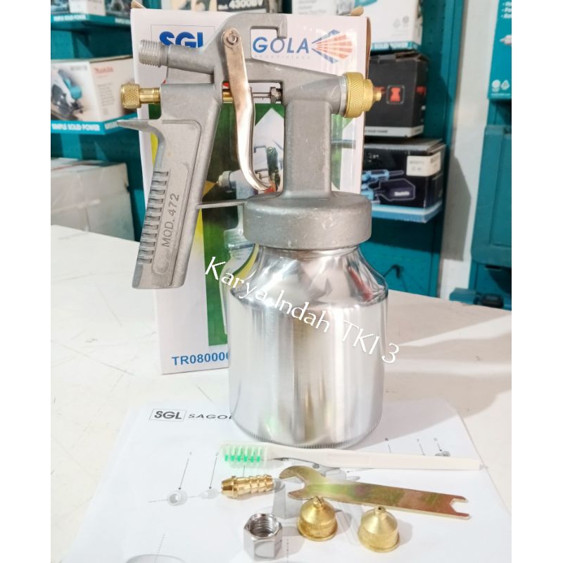 Spray Gun SAGOLA 472S Tabung Bawah Nozzle 1.5mm Alat Semprot Tabung Bawah SAGOLA 472 S