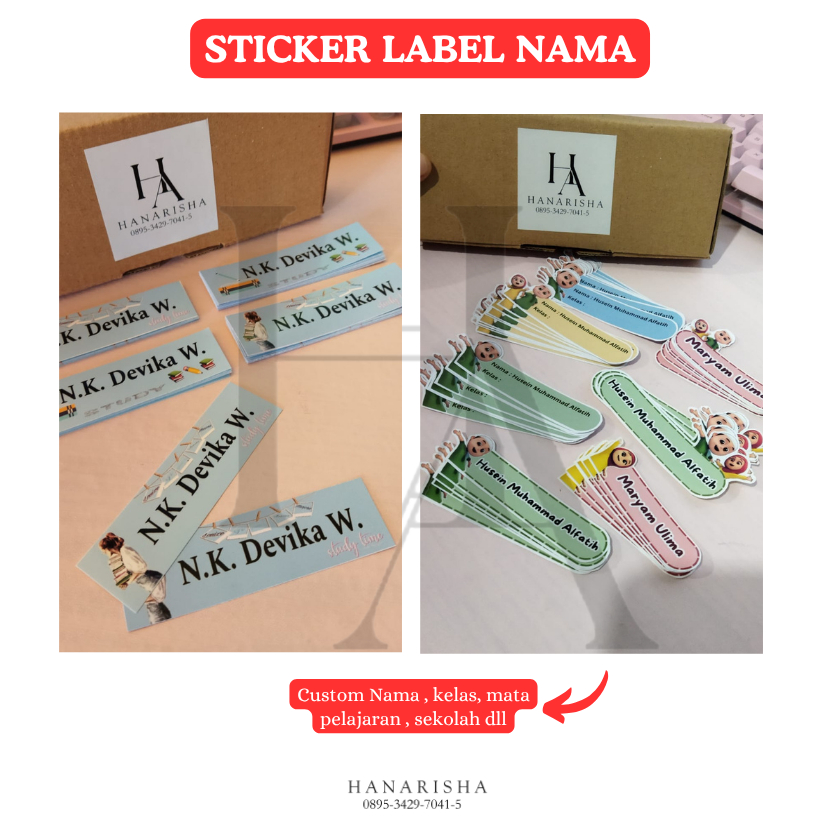 

(GLOSSY) STICKER LABEL NAMA BEBAS CUSTOM UKURAN