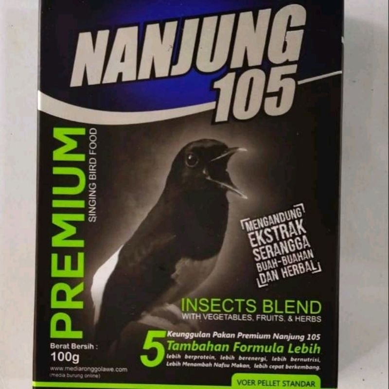 NANJUNG 105 EBOD JAYA 100GRAM PAKAN BERKUALITAS UNTUK MURAI KACER CENDET SEGALA JENIS BURUNG KICAU