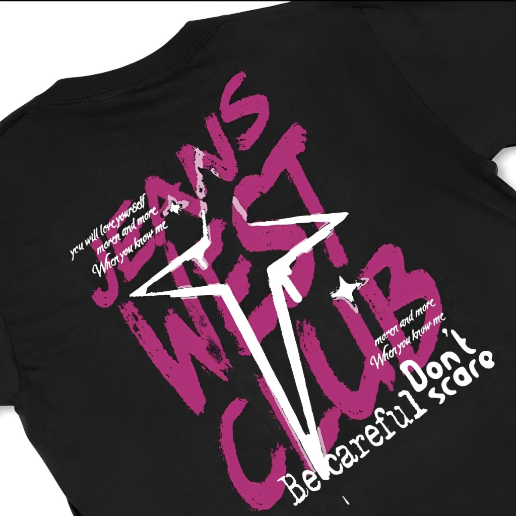 KERWATS boxy tee Kaos T Shirt Pria wanita Hitam Bahan Carton 100%Katun 24S Lengan Pendek JEANS WEST 