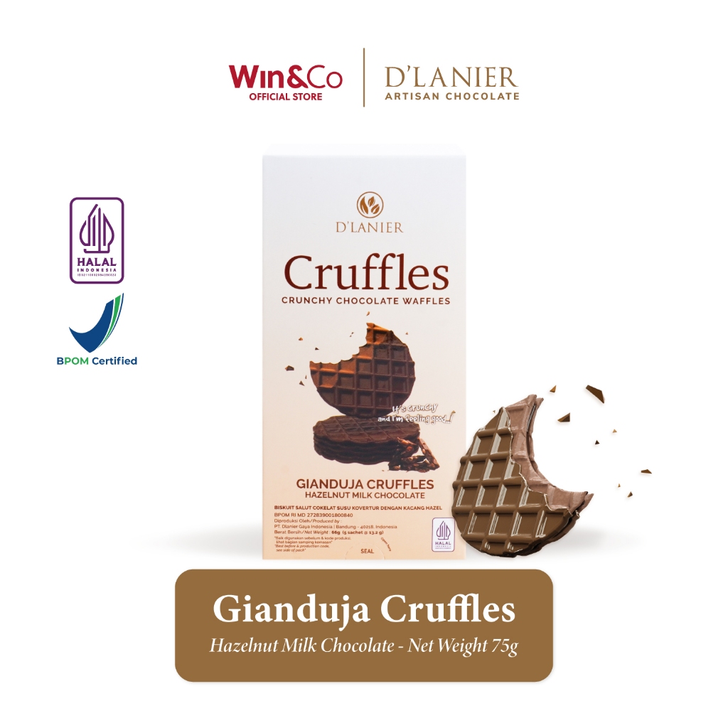 

D'Lanier Gianduja Hazelnut Milk Chocolate Cruffles - 66 gr (5 sachet)
