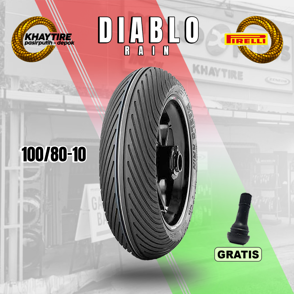 Ban Motor PIRELLI DIABLO RAIN 100/80 Ring 10 Tubeless