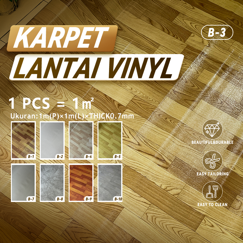 KARPET LANTAI VINYL gulungan/karpet lantai aesthetic/TEBAL0.7mm Plastik 1m*1m
