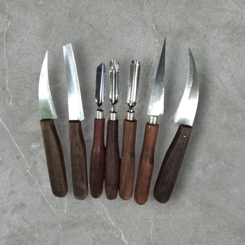 pisau garnish//pisau ukir buah/pisau carving/pisau stainless satu set isi 7pcs