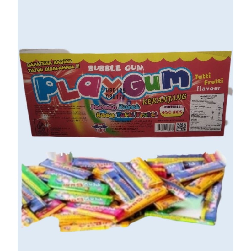 

HEMAT Playgum Permen karet rasa tutti frutti 50pcs
