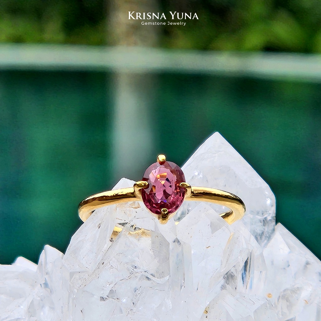Natural Purple Pink Tourmaline Ring