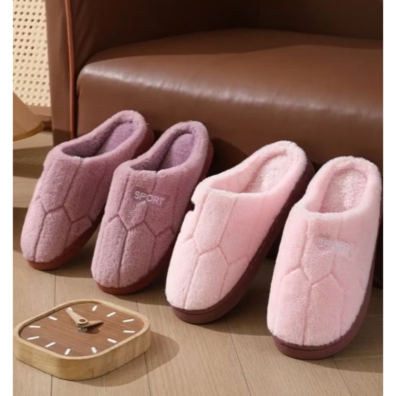 Sandal Wanita Pria 131  Rumah Santai Bulu Empuk