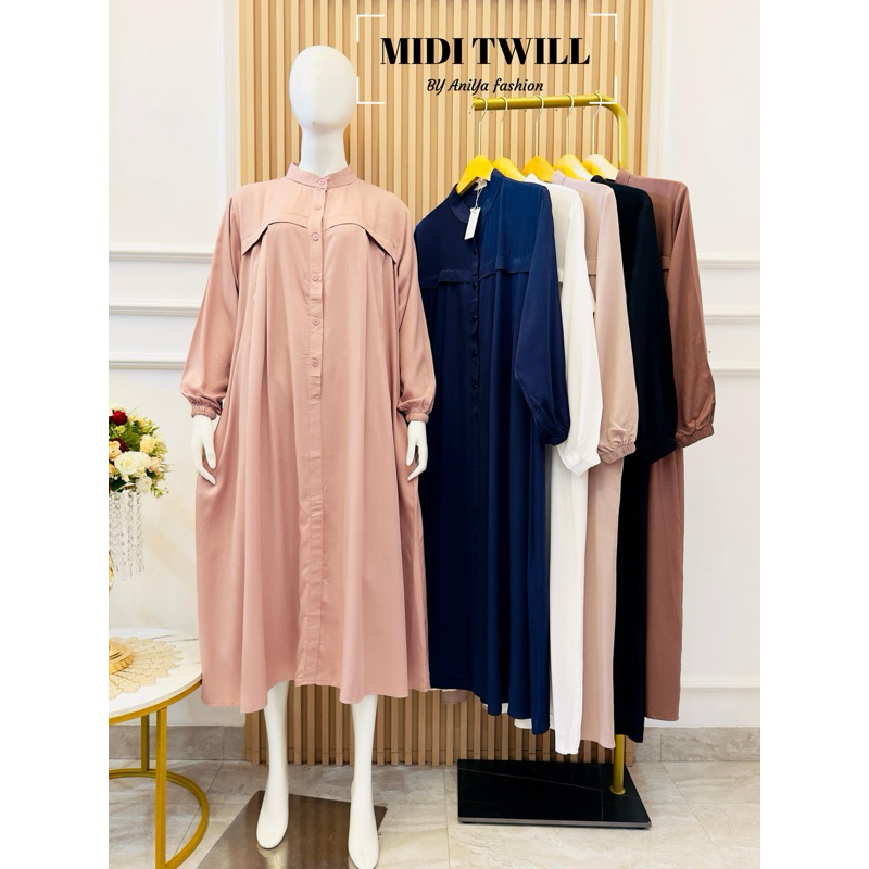 AniYa | Qiara Midi Dress muslimah wanita untuk daily