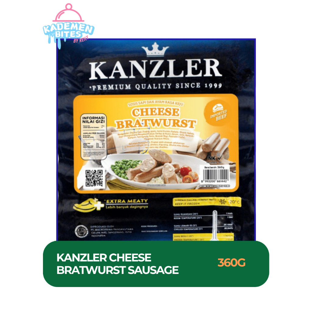 

Kanzler Cheese Bratwurst Sausage 360gr | Kademen Bites