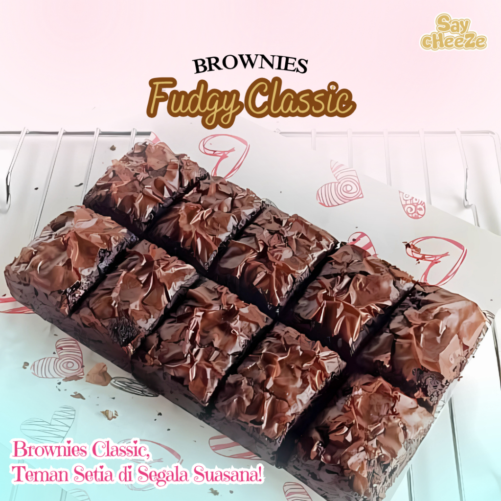 

Say Cheeze Brownies Fudgy Classic Panggang Premium Sekat 20 x 10