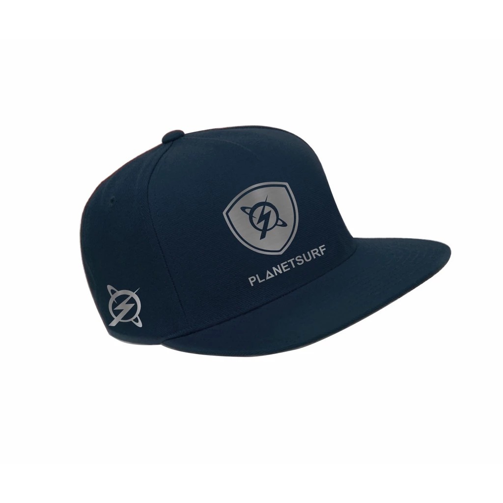 Surabaya custom Topi Snapback Pria Distro Planet Surf Silver Premium