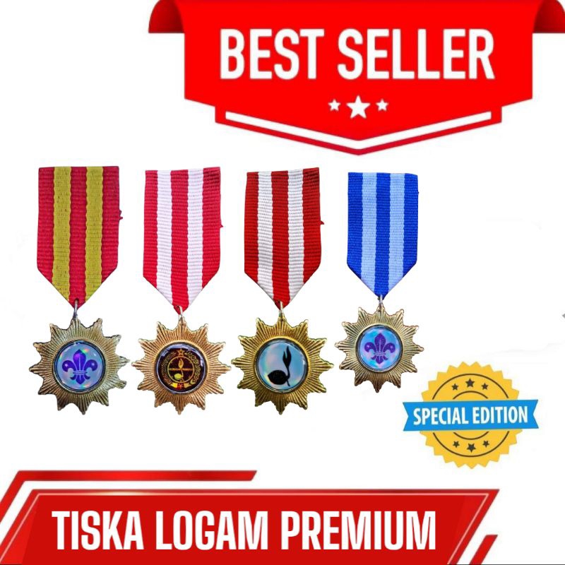 Tiska/tigor logam anggota pramuka, penggalang, penegak & pembina