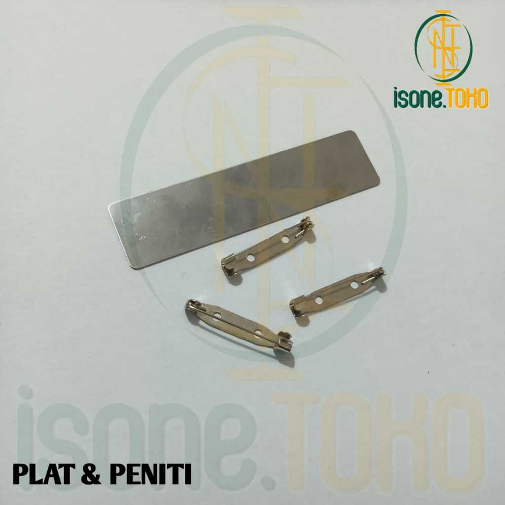

Paket Plat Stainlees 0,5mm Name tag Kosongan plus Peniti