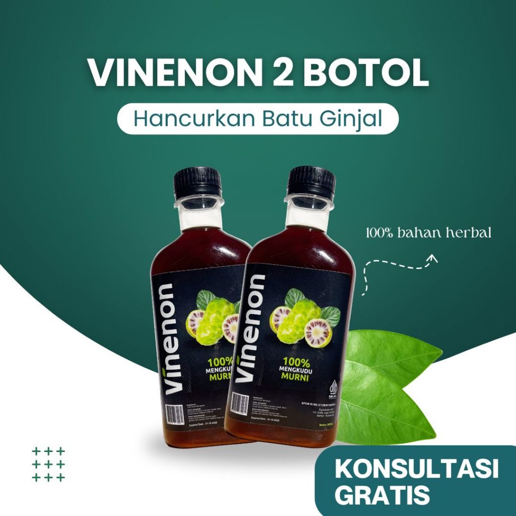 

VINENON cuka mengkudu untuk Hancurkan Batu Ginjal & Melancar Purin dalam tubuh - 2 Botol