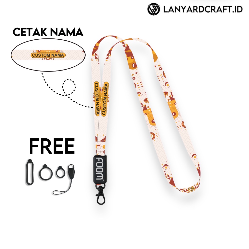 

Lanyard Custom Nama Aesthetic Series V1 1cm Various Type Gantungan Tali Lanyard Universal