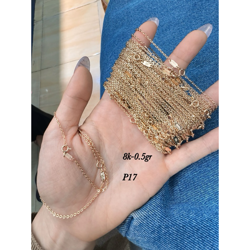 Gelang emas rantai nori siem padat polos rosegold NO BELL