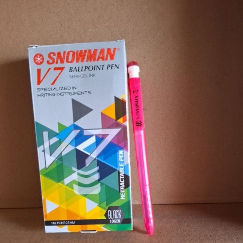 

(pcs) pen snowman V7 semi-gel ink 0.7mm hitam