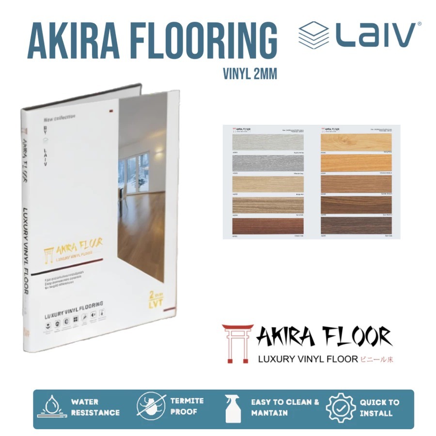 Vinyl Lantai Akira / Lantai Vinyl Plank 2mm Akira Harga Per Box Motif Kayu/ Vinyl Akira Floor