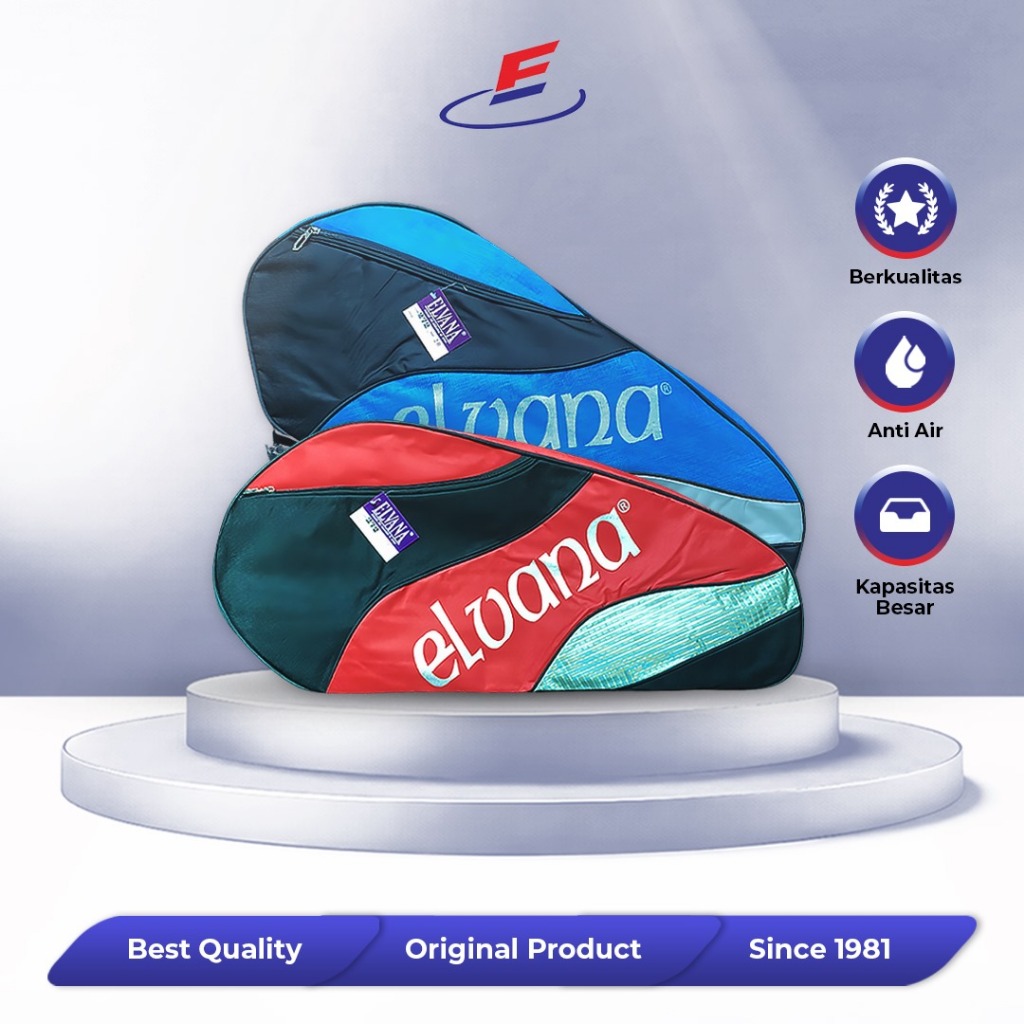 Tas Raket Badminton Elvana 3R - Tas Bulutangkis Original Tebal | Tas Ransel Anti Air Tahan Panas