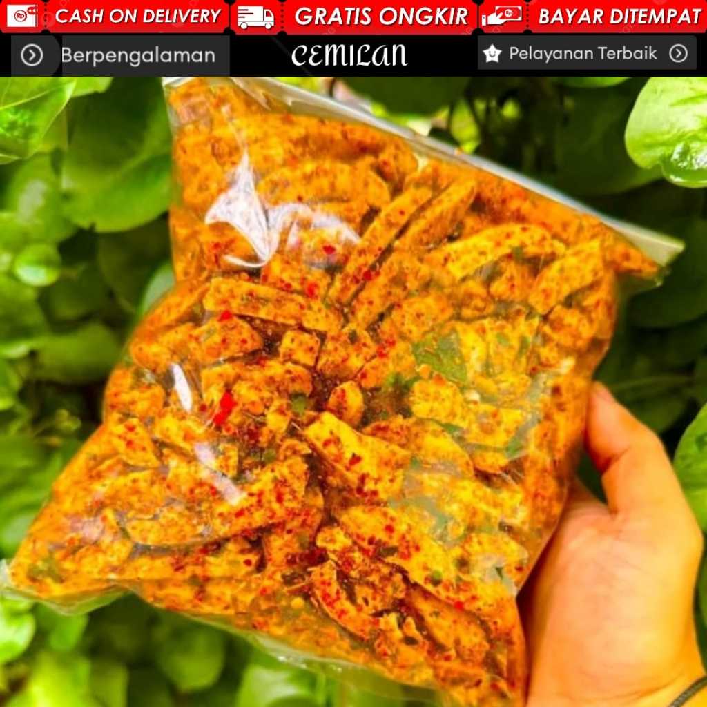 

Snack Basreng Pedas Manis + Original Daun Jeruk Kemasan 500Gr Cemilan Sultan Cirebon