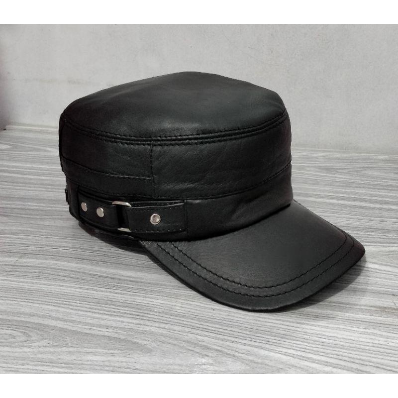 Topi Komando Kulit Asli Pria Dewasa Model Komando Ring