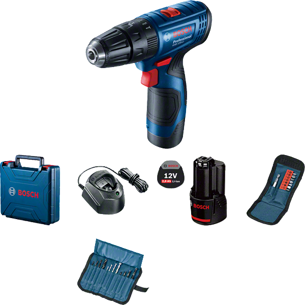 Mesin Bor Cas Baterai BOSCH GSB 120 - LI Cordless Impact Drill / Driver Set POWER STORE INDONESIA