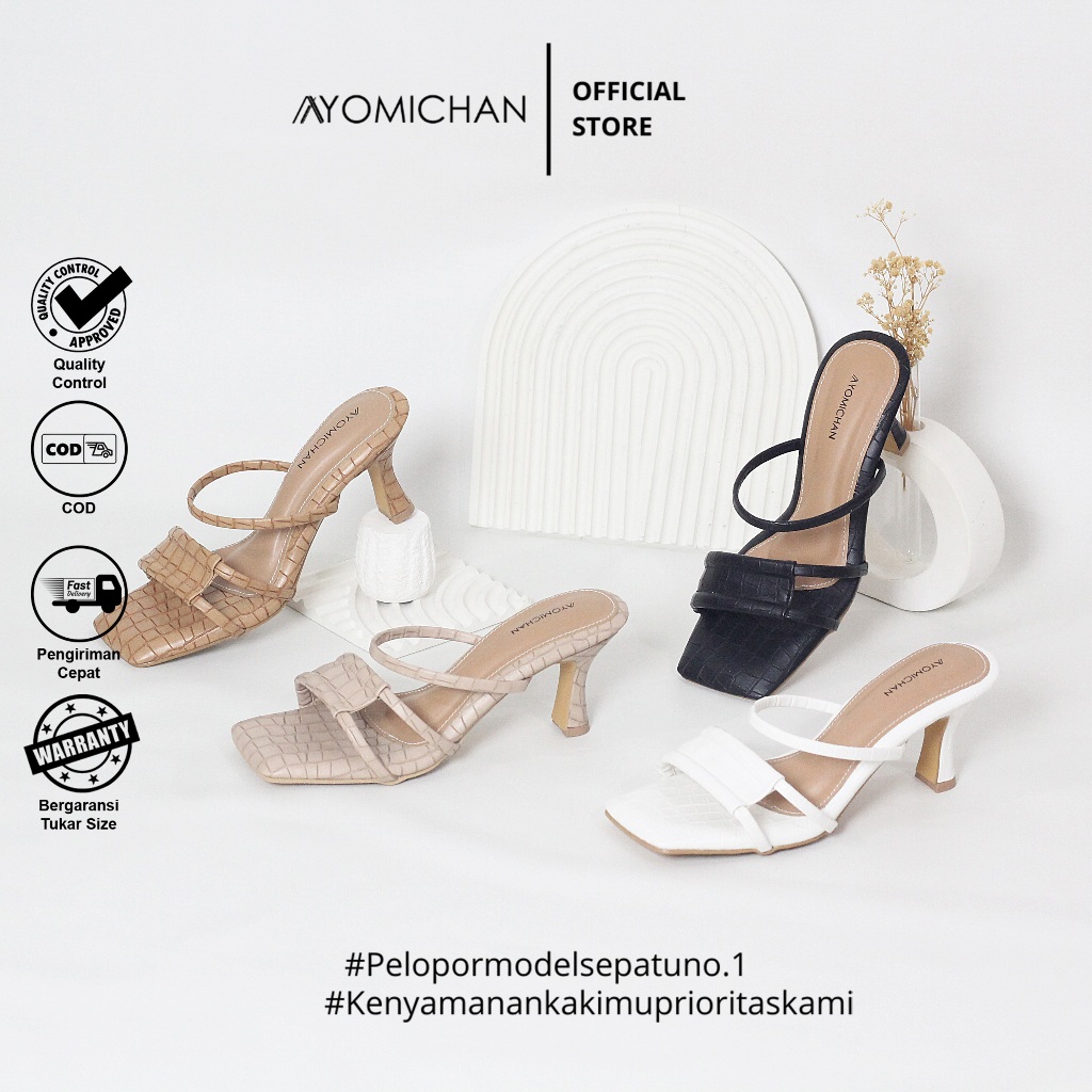 Ayomichan Yara HLS14 Sandal Wanita Heels / Hak 7 Cm