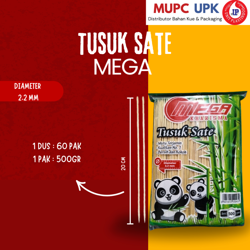 TUSUK SATE MEGA KHARISMA / TUSUK SATE 1 PAK ISI 500GR