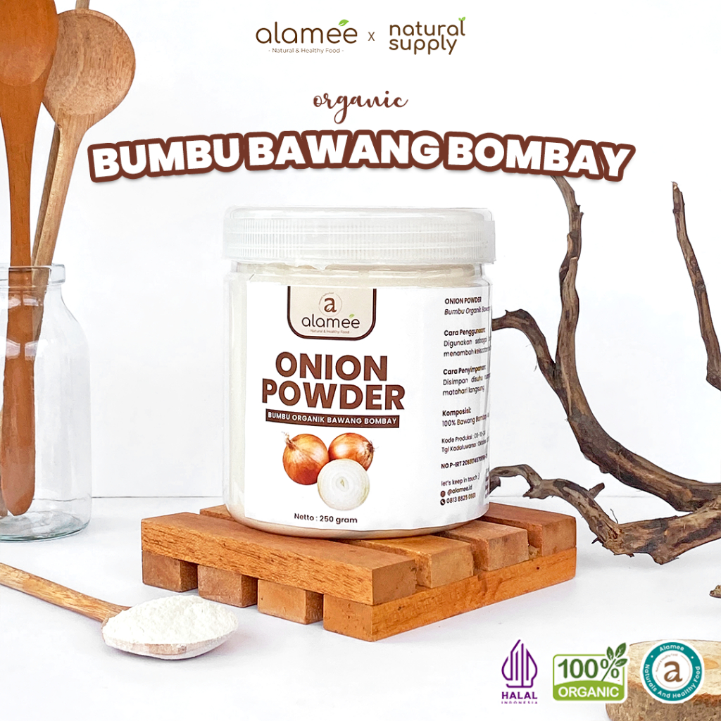 

Bumbu Bawang Bombay Bombai Bubuk Onion Powder Rempah Bubuk Dapur Organik Murni Asli Tanpa Campuran